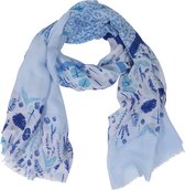 Sjaal Blauw Fantasie Natuur Patroon met Glitter 80 x 180 cm