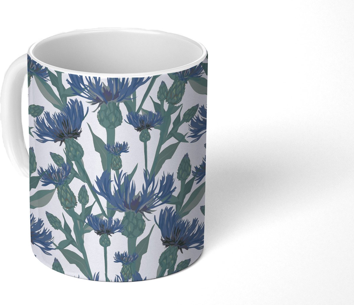 Mok - Koffiemok - Patronen - Korenbloem - Natuur - Plant - Mokken - 350 ML - Beker - Koffiemokken - Theemok