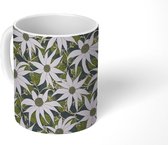 Mok - Koffiemok - Wit - Bloemen - Patronen - Mokken - 350 ML - Beker - Koffiemokken - Theemok