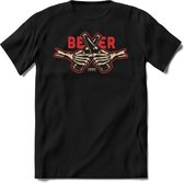 Beer forever | Feest kado T-Shirt heren - dames | Rood | Perfect drank cadeau shirt |Grappige bier spreuken - zinnen - teksten - Maat M