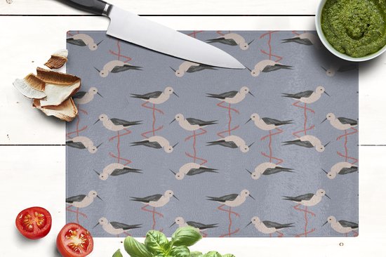 Planche à découper en Verres - 39x28 - Vogel - Cigogne - Motif - Planches à découper en Glas