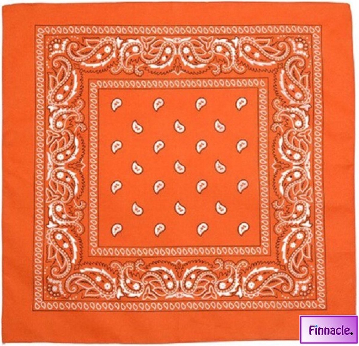 Finnacle - Hip Hop Bandana 100% Katoen Bandana Oranje Vierkante Sjaal 50cm * 50cm Hoofdband Boerenzakdoek Voor vrouwen/Mannen/Jongens/Meisjes