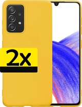 Samsung A33 Hoesje Siliconen - Samsung Galaxy A33 Case - Samsung A33 Hoes Geel - 2 Stuks