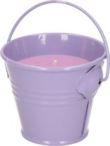 Decoris Citronella kaarsen - in zink potje - set 3x - paars - 5 branduren