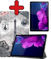 Housse Lenovo Tab P11 Book Case Cover avec protecteur d'écran - Housse Lenovo Tab P11 (2021) - 11 pouces - Tour Eiffel