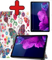 Lenovo Tab P11 Hoes Book Case Hoesje Met Screenprotector - Lenovo Tab P11 Hoes (2021) Cover - 11 inch - Vlinder