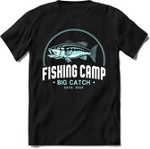 Fishing camp| vissen outdoor T-Shirt Heren / dames | hengelsport cadeau Shirt - grappige Spreuken, Zinnen en Teksten Maat XXL