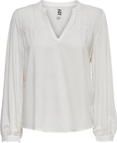 Jacqueline de Yong Blouse Jdyalbert L/s Lace Top Wvn 15257075 Cloud Dancer Dames Maat - W34