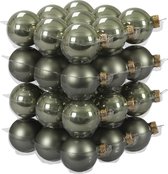 36x Boules de Noël en verre vert granit 4 cm - mat / brillant - Décoration Décorations pour sapins de Noël vert granit