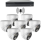 Beveiligingscamera set 7x Sony 5MP IP Dome camera met geluidsopname