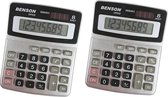 Set de 2x calculatrices de bureau de base pour le bureau ou l'école - calculatrices