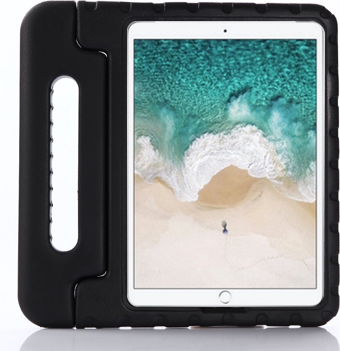 Peachy Kindvriendelijke Schokbestendige EVA-Hoes Handvat Standaard geschikt voor iPad 10.2 iPad Air 3 10.5 iPad Pro 10.5 - Zwart