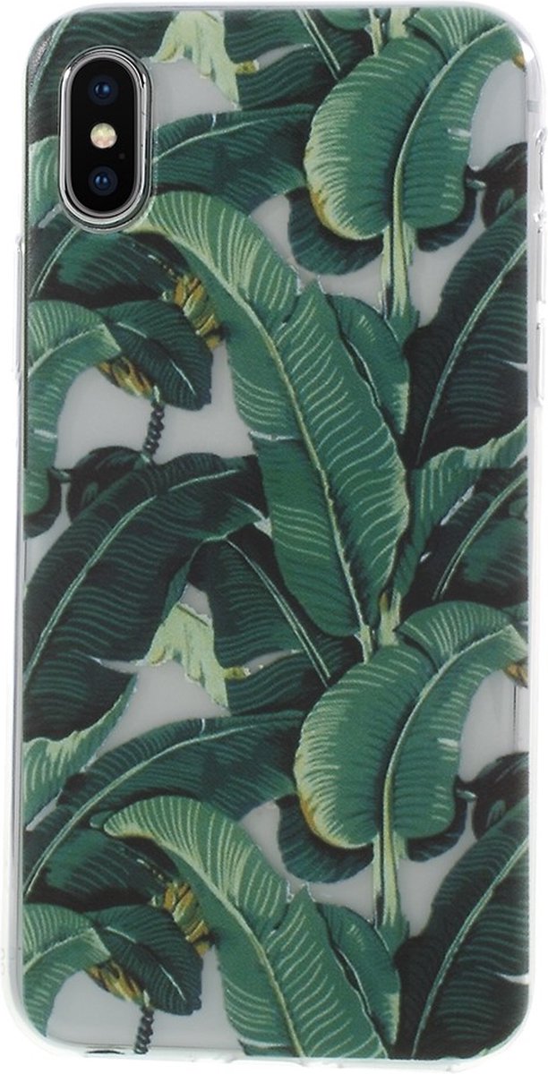 Peachy Bladeren groen TPU Case iPhone X XS - Groen Hoesje