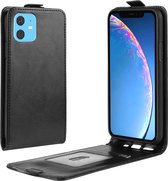 Peachy Verticale Flip kunstleer wallet hoesje iPhone 11 case - Zwart