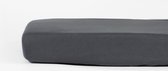 Y-NOT - Crispy Cotton Hoeslaken Topper - 160x200 - tot 15 cm matrasdikte - 100% Katoen - 180 draaddichtheid - Donker Grijs