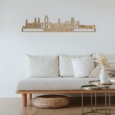 Skyline Dendermonde Eikenhout 130 Cm Wanddecoratie Voor Aan De Muur Met Tekst City Shapes