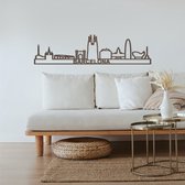 Skyline Barcelona Notenhout 165 Cm Wanddecoratie Voor Aan De Muur Met Tekst City Shapes