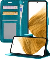 Samsung A53 Hoesje Book Case Hoes - Samsung Galaxy A53 Case Hoesje Wallet Cover - Samsung Galaxy A53 Hoesje - Turquoise
