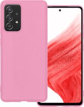 Samsung Galaxy A53 Hoesje Licht Roze Siliconen - Samsung Galaxy A53 Case Back Cover Licht Roze Silicone - Samsung Galaxy A53 Hoesje Siliconen Hoes Licht Roze