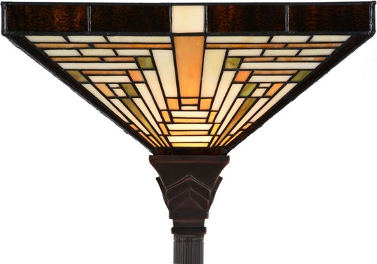 Tiffany Vloerlamp Rising Sun Uplighter - Art Deco Trade