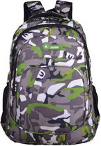 Camouflage Kinder Rugzak - Rugzak Scholieren Printing - 28L - Groene editie
