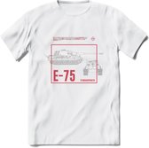 E75 leger T-Shirt | Unisex Army Tank Kleding | Dames / Heren Tanks ww2 shirt | Blueprint | Grappig bouwpakket Cadeau - Wit - S