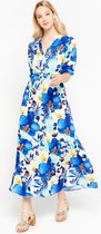 LOLALIZA Maxi-jurk met bloemenprint - Blauw - Maat 40