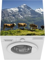 Wasmachine beschermer mat - Uitzicht op Eiger in de vallei van Grindelwald in Zwitserland - Breedte 60 cm x hoogte 60 cm