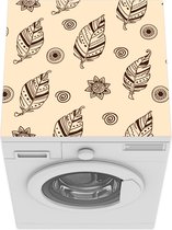 Wasmachine beschermer mat - Veren - Bohemian - Patronen - Pastel - Breedte 60 cm x hoogte 60 cm