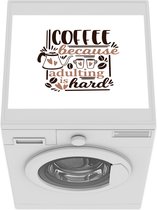 Wasmachine beschermer mat - Coffee - Quote - Leven - Breedte 55 cm x hoogte 45 cm
