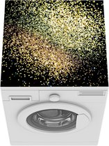 Wasmachine beschermer mat - Gouden glitters op een zwarte achtergrond - Breedte 60 cm x hoogte 60 cm