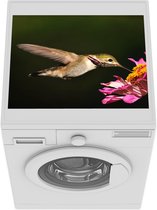 Wasmachine beschermer mat - Kolibrie - Bloem - Roze - Breedte 55 cm x hoogte 45 cm