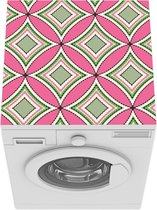 Wasmachine beschermer mat - Geometrie - Roze - Design - Breedte 60 cm x hoogte 60 cm