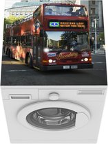 Wasmachine beschermer mat - Een dubbeldekker bus in New York - Breedte 60 cm x hoogte 60 cm