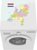 Wasmachine beschermer mat - Kaart - Nederland - Nederlandse vlag - Breedte 60 cm x hoogte 60 cm