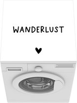 Wasmachine beschermer mat - Engelse quote Wanderlust met een hartje - Breedte 60 cm x hoogte 60 cm