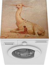 Wasmachine beschermer mat - Tier und Mensch - schilderij van Max Frey - Breedte 60 cm x hoogte 60 cm
