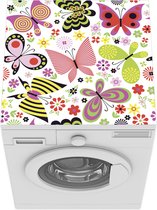 Wasmachine beschermer mat - vlinders en bloemen - Breedte 60 cm x hoogte 60 cm