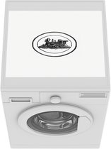 Wasmachine beschermer mat - Vintage - Trein - Wit - Breedte 55 cm x hoogte 45 cm
