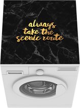 Wasmachine beschermer mat - Quote - Spreuken - Goud - Marmer - Breedte 60 cm x hoogte 60 cm