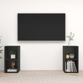 Tv-meubelen 2 st 72x35x36,5 cm spaanplaat zwart