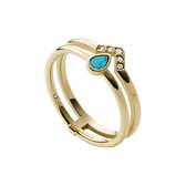 Fossil dames Dames Ring Stainless Steel Glass Stone 50 Goud 32017248