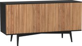 Scandinavian Black Piano - Dressoir - 3 deuren - massief acacia - naturel - zwarte omkasting