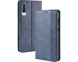 Mobigear Telefoonhoesje geschikt voor Samsung Galaxy A50 Hoesje | Mobigear Sensation Bookcase Portemonnee | Pasjeshouder voor 3 Pasjes | Telefoonhoesje voor Pinpas / OV Kaart / Rijbewijs - Blauw