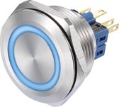 TRU COMPONENTS GQ30-11E/B/12V Drukschakelaar 250 V/AC 3 A 1x aan/(aan) Moment Blauw IP65 1 stuk(s)