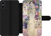Bookcase Geschikt voor iPhone X telefoonhoesje - Portrait of Ria Munk III - Gustav Klimt - Met vakjes - Wallet case met magneetsluiting