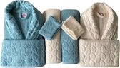 Nurpak - Bamboo - Badjas (Set van 10 stuks) - 2x Badjas + 4x Handdoek + 2x Zeep + 2x Washandje - Dames / Heren