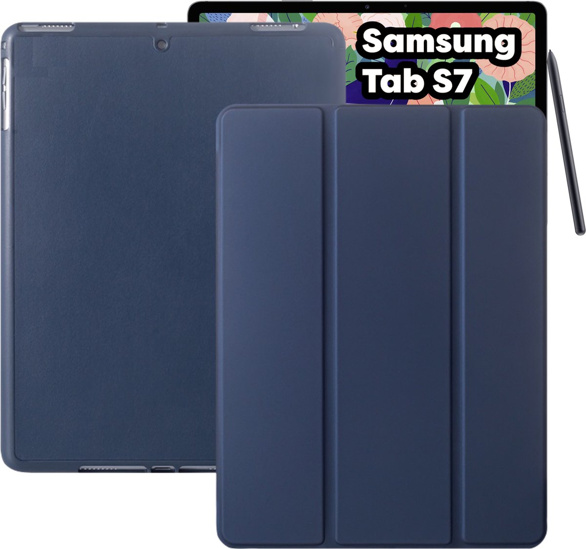 Tablet Hoes + Standaardfunctie - Geschikt voor Samsung Galaxy Tab S7 Hoes - 11 inch (2022) - Donker Blauw