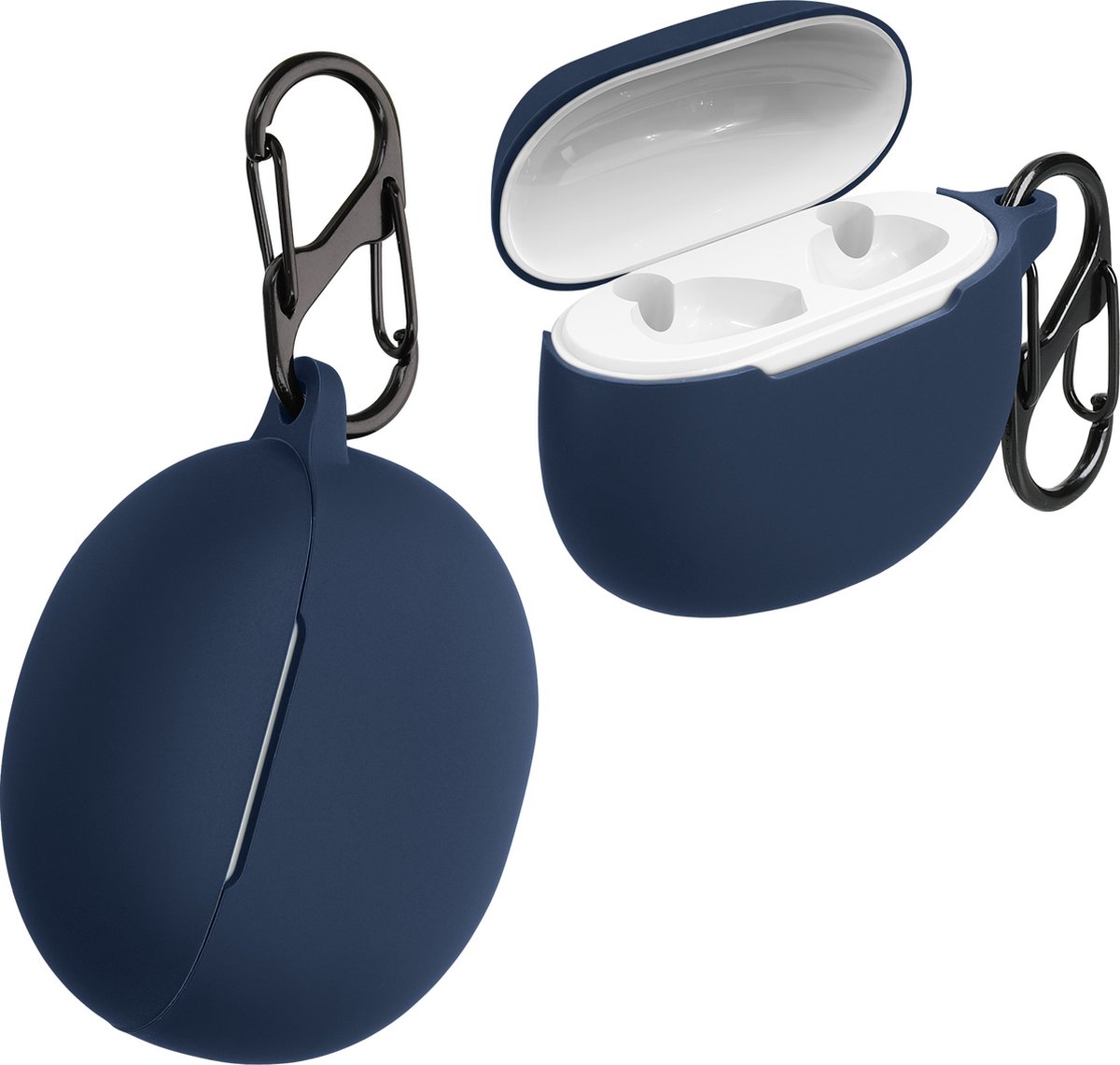kwmobile Hoes voor Oppo Enco Air / Enco Air W32 - Siliconen cover voor oordopjes in blauw