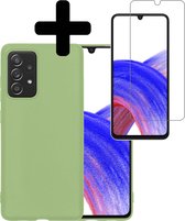 Samsung A33 Hoesje Met Screenprotector - Samsung Galaxy A33 Case Cover - Siliconen Samsung A33 Hoes Met Screenprotector - Groen